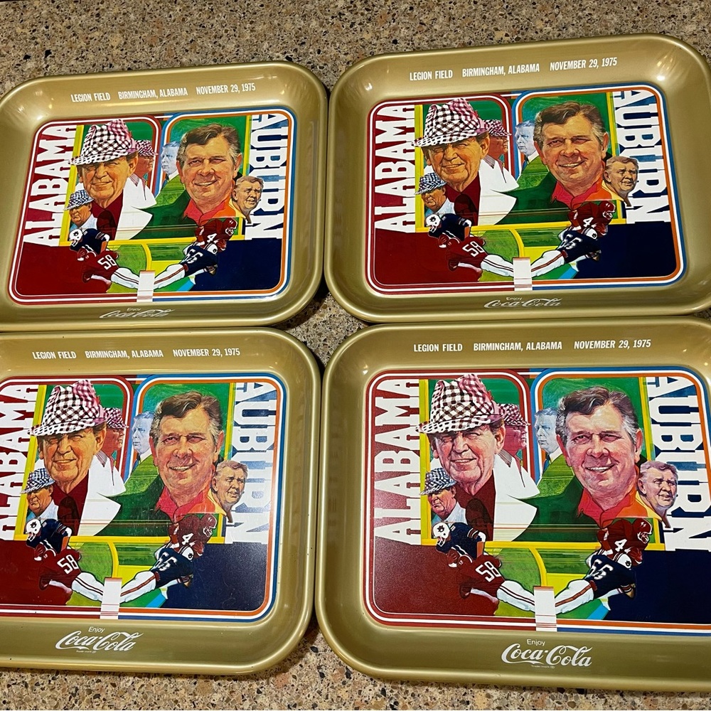 🐘 4 Alabama-Auburn Coca-Cola Trays